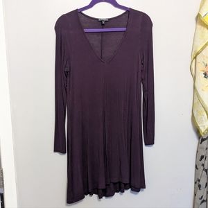 Express purple v neck trapeze dress